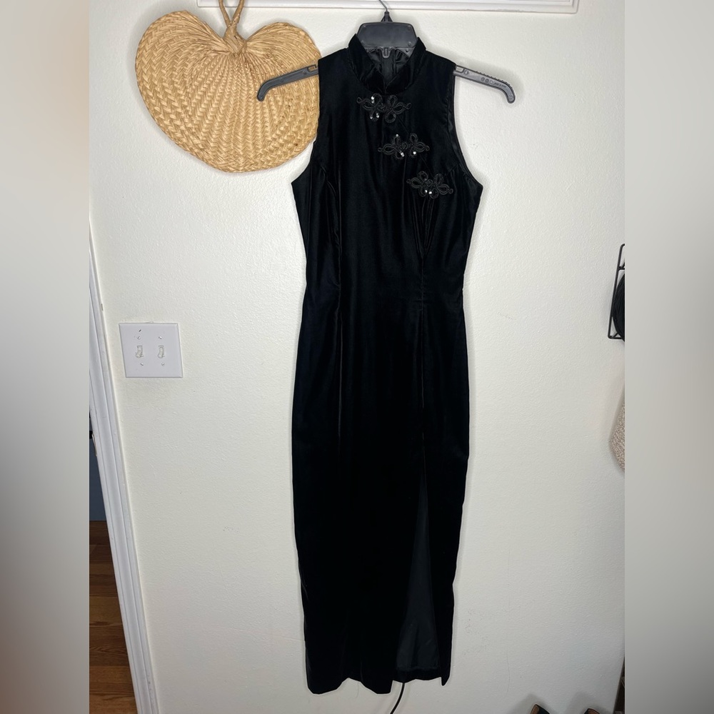 Jessica McClintock Gunne Sax vintage black velvet evening gown